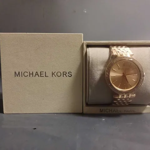 BOXED MICHAEL KORS CLASSIC DIAL ROSE GOLD WATCH