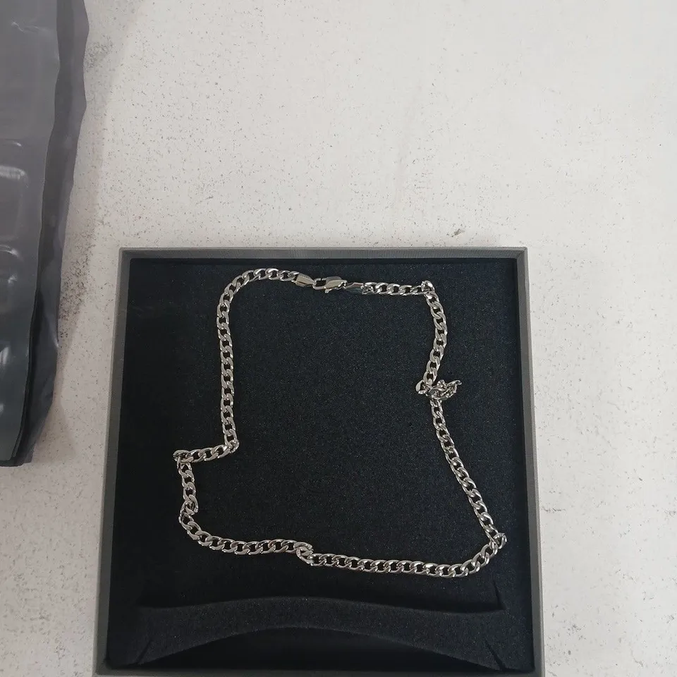 FIRETTI SILVER-TONED CHAIN BRACELET – BOXED