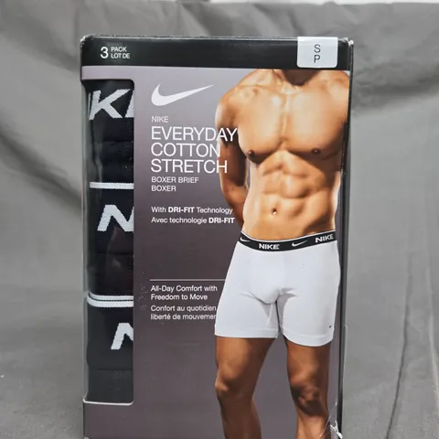 NIKE COTTON STRETCH BOXER BRIEFS - SMALL - X3