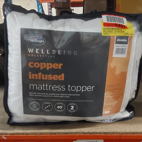 BAGGED SILENTNIGHT WELLBEING COPPER INFUSED MATTRESS TOPPER - 135 x 190cm