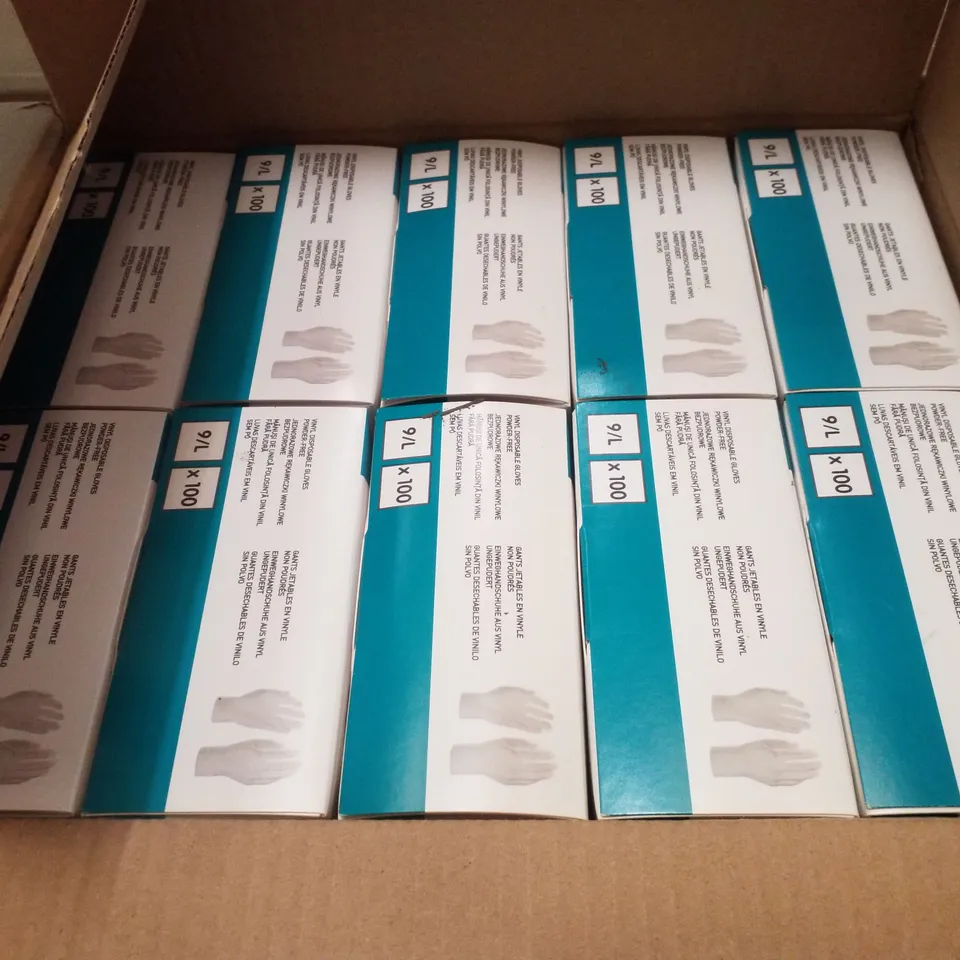 PALLET CONTAINING APPROXIMATELY 600 INTCO VINYL GLOVES 100PK LARGE