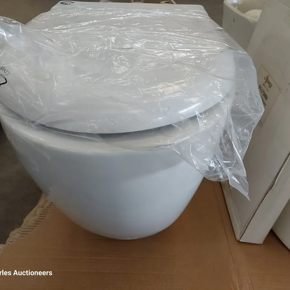 CERAMIC BTW WC PAN WITH LYON QUICK RELEASE SOFT CLOSE TOILET SEAT
