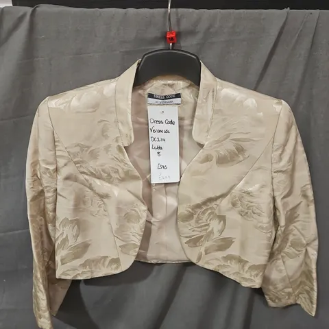 Dress Code by Veromia Cropped Jacket – Latte, Size 8 (DC214)