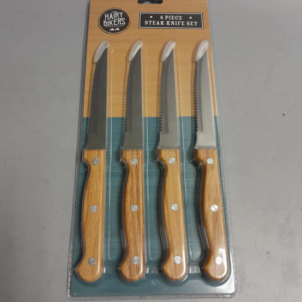 SET OF 4 THE HAIRY BIKERS STEAK KNIFE SET