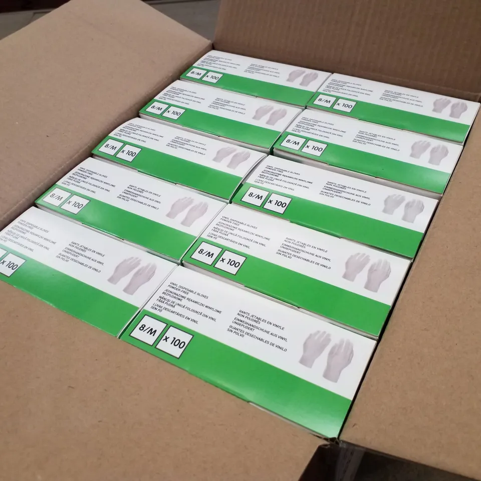 PALLET OF APPROXIMATELY 56 INTCO VINYL DISPOSABLE GLOVES 100PK BOXES - MEDIUM