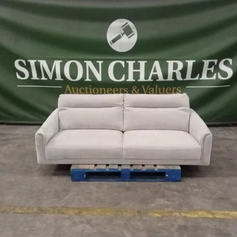 DANETTI BROOKS LIGHT GREY FABRIC PLEAT 3 SEATER SOFA