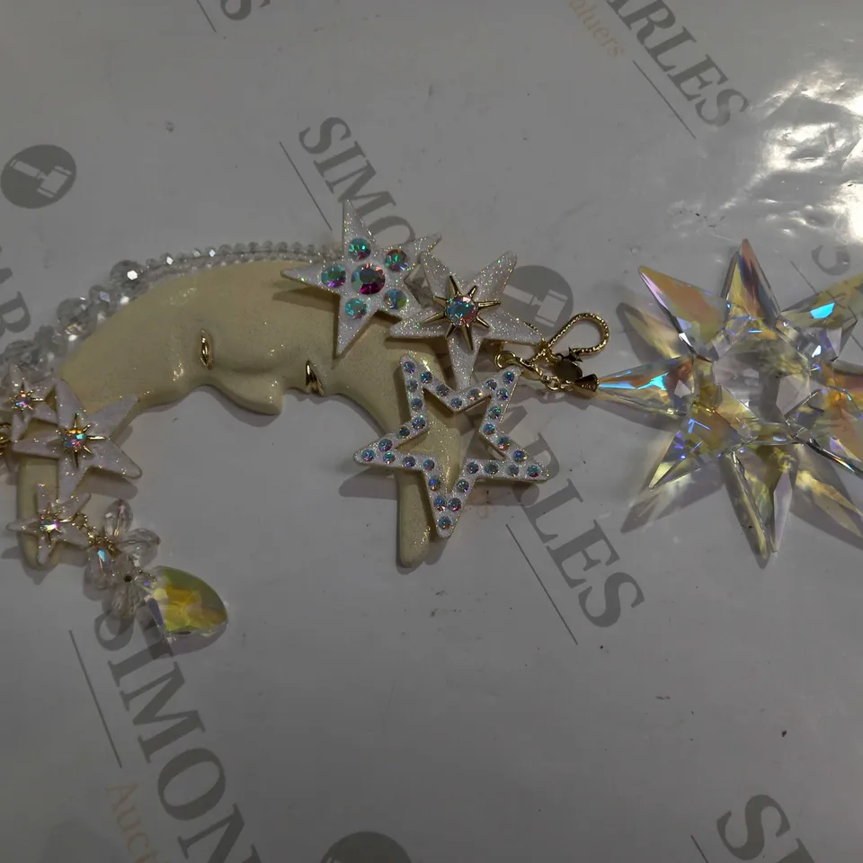 BOXED KIRKS FOLLY CRYSTAL MOON & STAR DECORATIVE PIECE