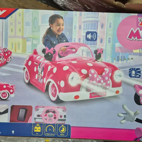 BOXED MINNIE MOUSE HUFFY MINNIE CAR 6V BATTERY RIDE ON - COLLECTION ONLY