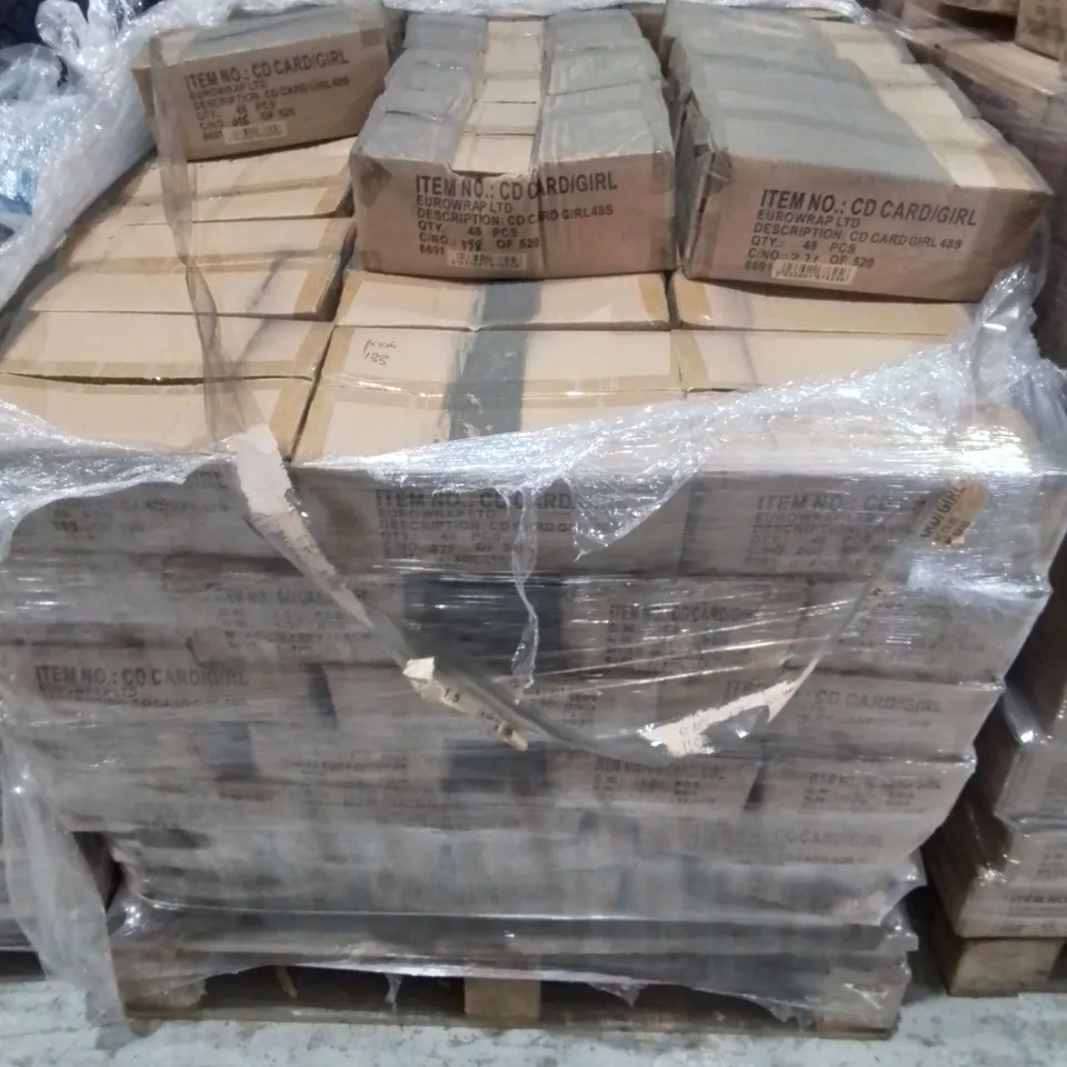 PALLET CONTAINING APPROXIMATELY 106 48-PIECE BOXES OF MERMAID THEMED CARDS