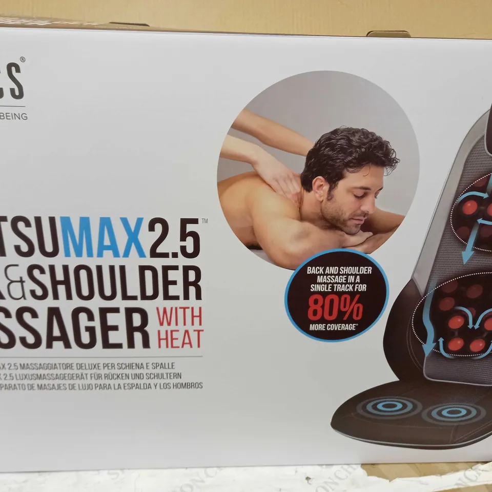 HOMEDICS SHIATSU MAX 2.5 BACK AND SHOULDER MASSAGER WITH HEAT