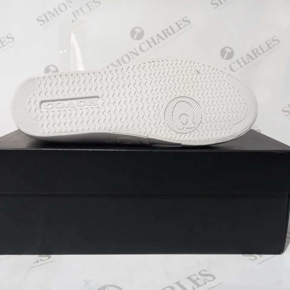 BOXED PAIR OF COACH SHOES IN WHITE UK SIZE 4