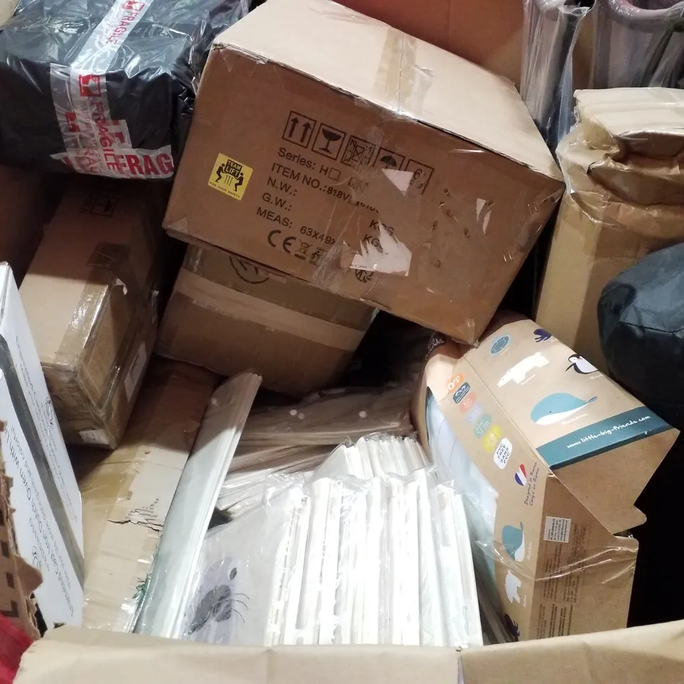 PALLET CONTAINING ASSORTED PRODUCTS INCLUDING IRONING BOARDS, FAN LIGHT, SHOWER MIXER, ADVENT CALENDAR & TOY CHESTS