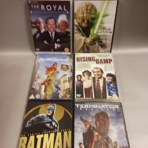 APPROXIMATELY 20 ASSORTED DVD SERIES/MOVIES TO CONTAIN STAR WARS, THE ROYAL, BATMAN ETC