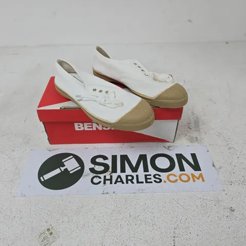 Bensimon Women's White Canvas pumps – UK4 (EU37)