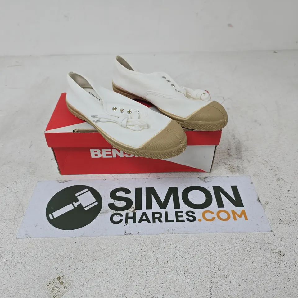 Bensimon Women's White Canvas pumps – UK4 (EU37)