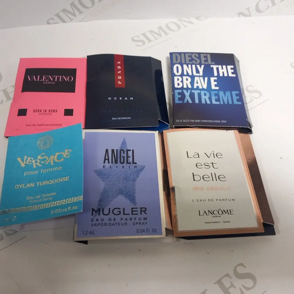 APPROXIMATELY 50 ASSORTED FRAGRANCES TESTERS TO INCLUDE; DIESEL, LANCOME, JIMMY CHOO, PRADA, VERSACE AND MONTBLANC