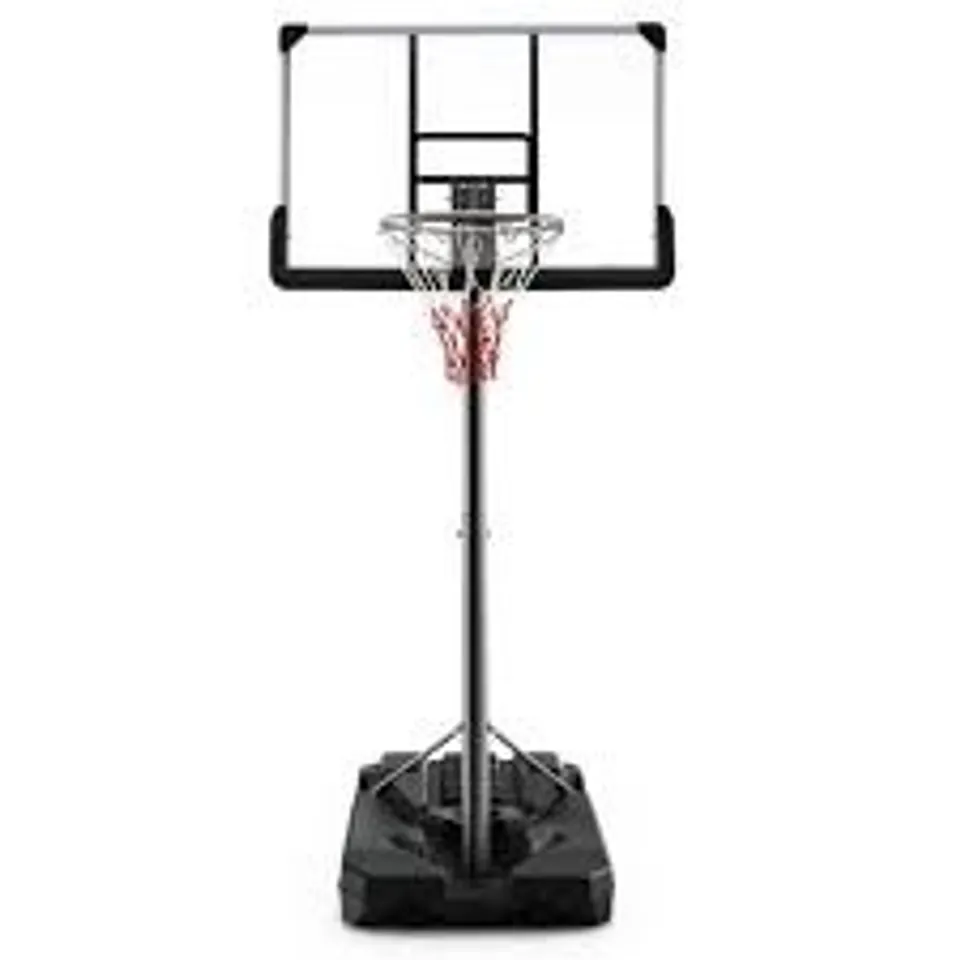 BOXED COSTWAY BLACK PORTABLE BASKETBALL HOOP WITH METAL FRAME