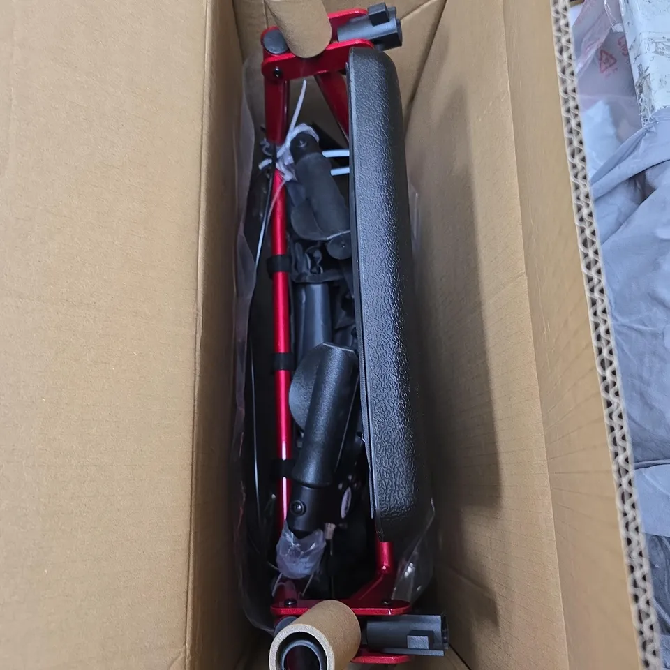 DRIVE DEVILBISS ROLLATOR – RED FOLDABLE WALKER (BOXED WITH MANUAL)