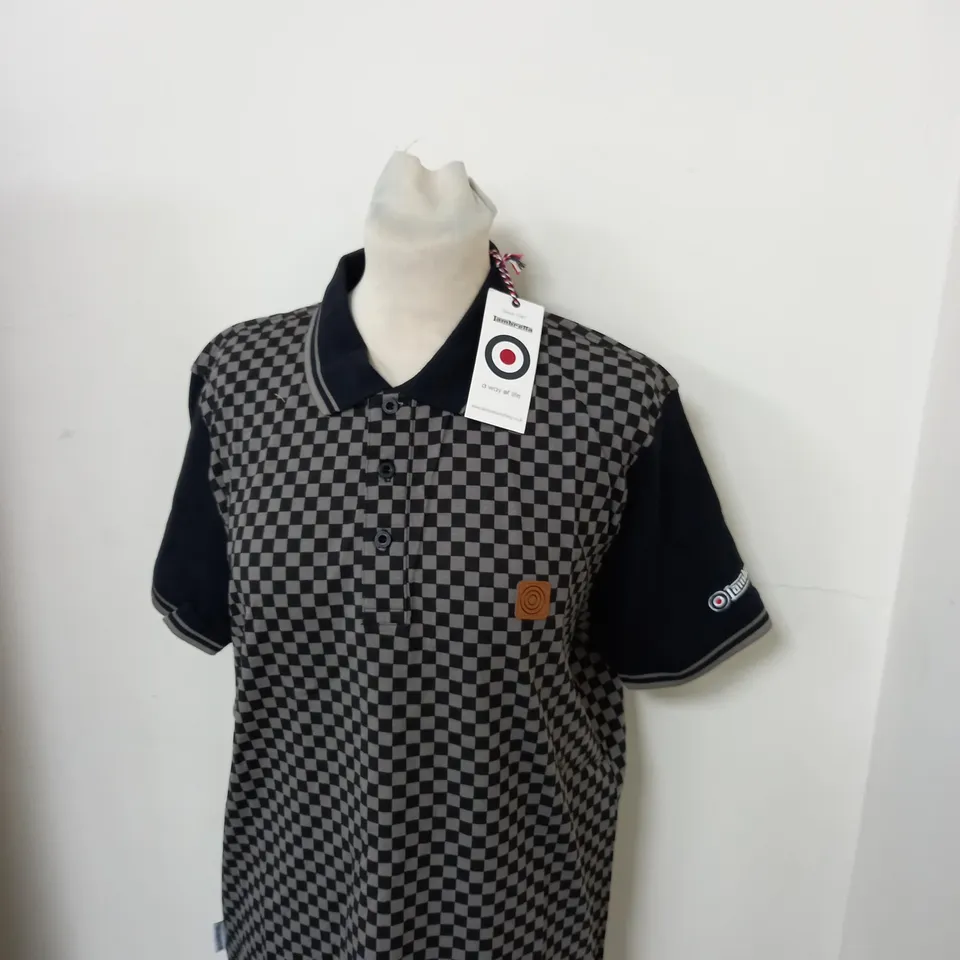 LAMBRETTA CHECK POLO SHIRT SIZE M