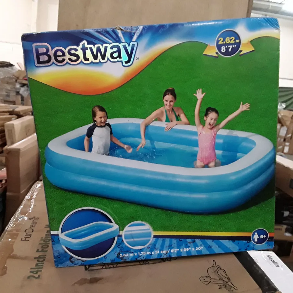 BOXED BESTWAY 2.62M INFLATABLE POOL 