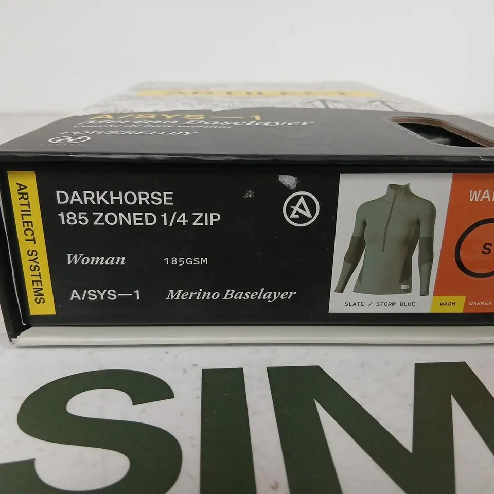 DARKHORSE A/SYS-1 MERINO BASELAYER – WOMEN'S 1/4 ZIP, SLATE/STORM BLUE, UK SMALL (S)