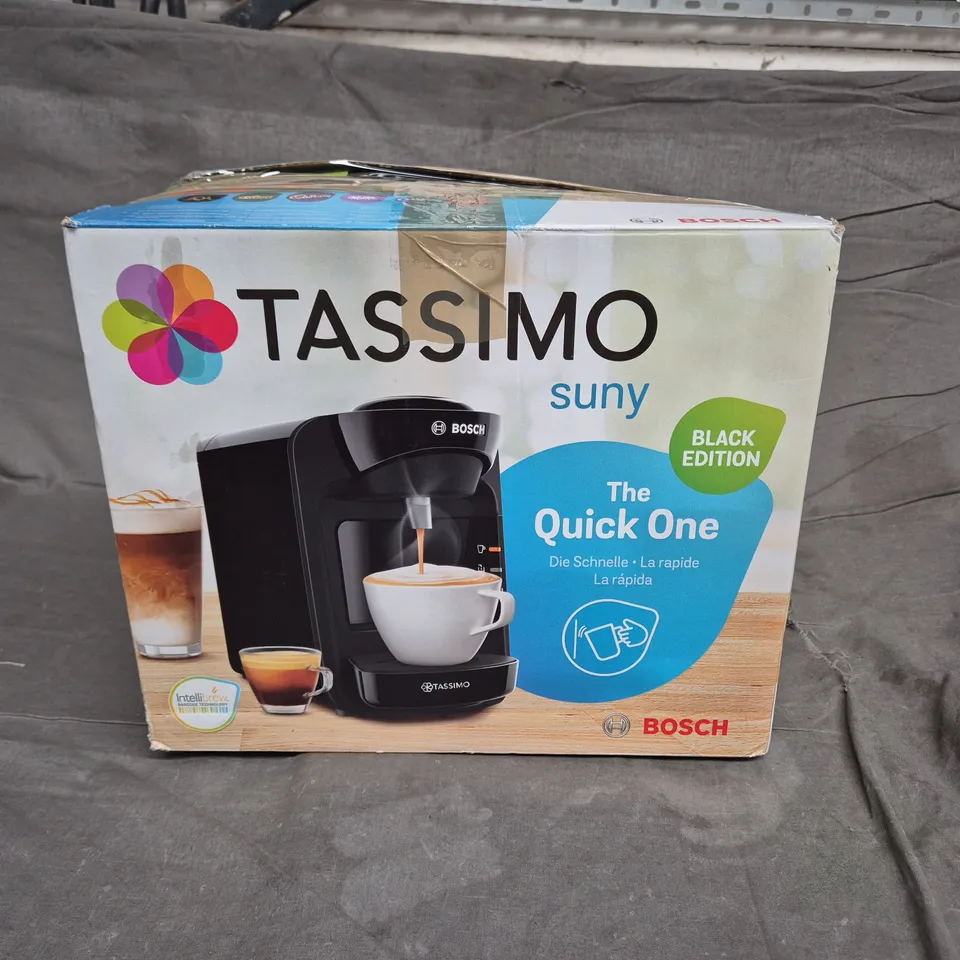 BOSCH TASSIMO SUNY THE QUICK ONE BLACK EDITION COFFEE MACHINE (BOXED)
