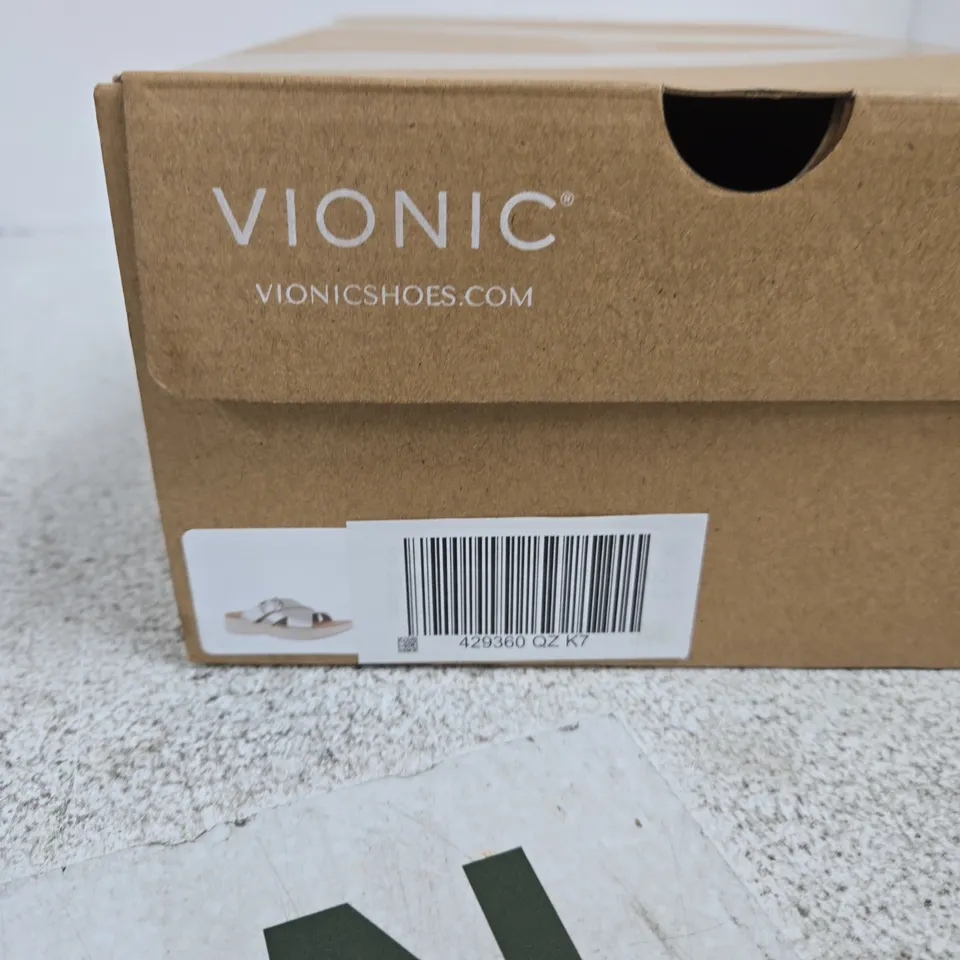 VIONIC WOMEN'S SILVER CROSS-STRAP SANDALS UK 7