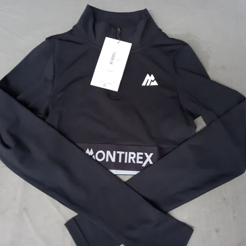 MONTIREX 1/4 ZIP TOP IN BLACK SIZE SMALL