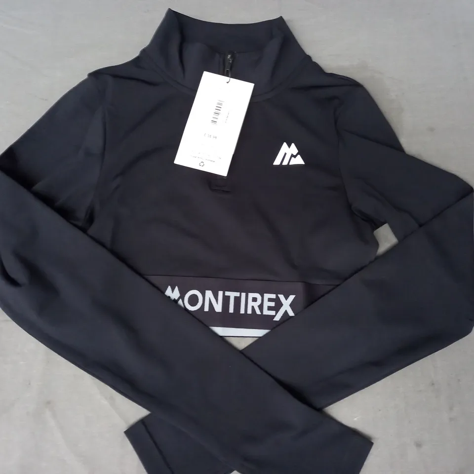 MONTIREX 1/4 ZIP TOP IN BLACK SIZE SMALL