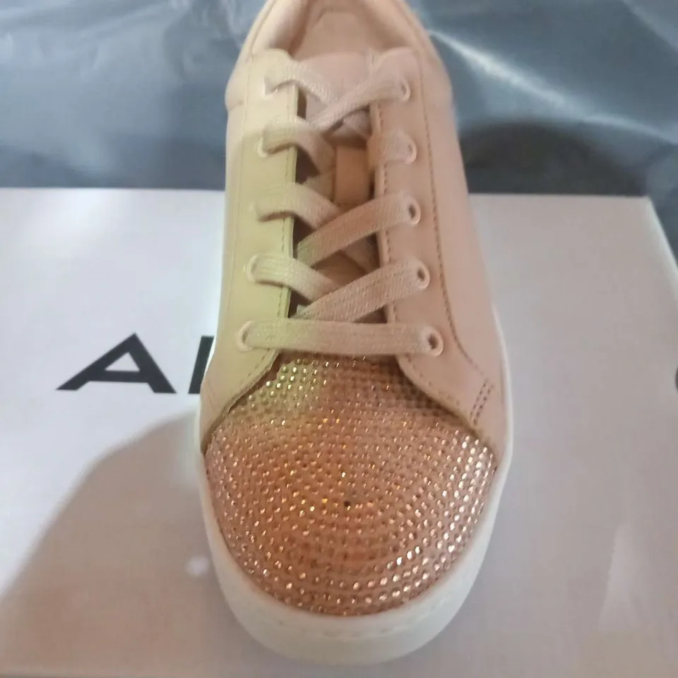 BOXED ALDO BRERIRIA PALE PINK SYNTHETIC SNEAKERS SIZE 3