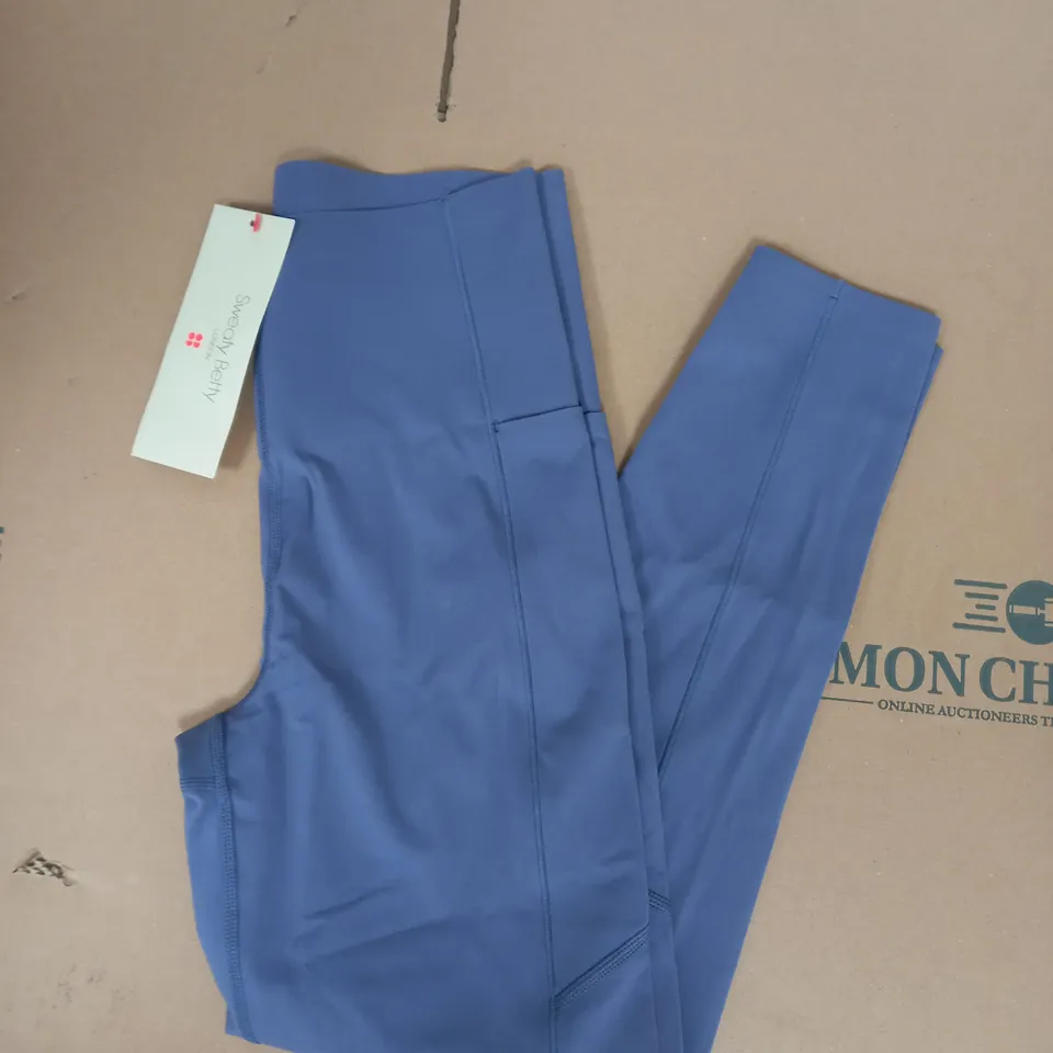 SWEATY BETTY POWER ULTRASCULPT HIGH WAIST 7/8 WORKOUT LEGGINGS IN ENDLESS BLUE SIZE S
