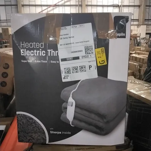 BOXED KEPLIN HEATED ELECTRIC THROW WITH SHERPA INSIDE