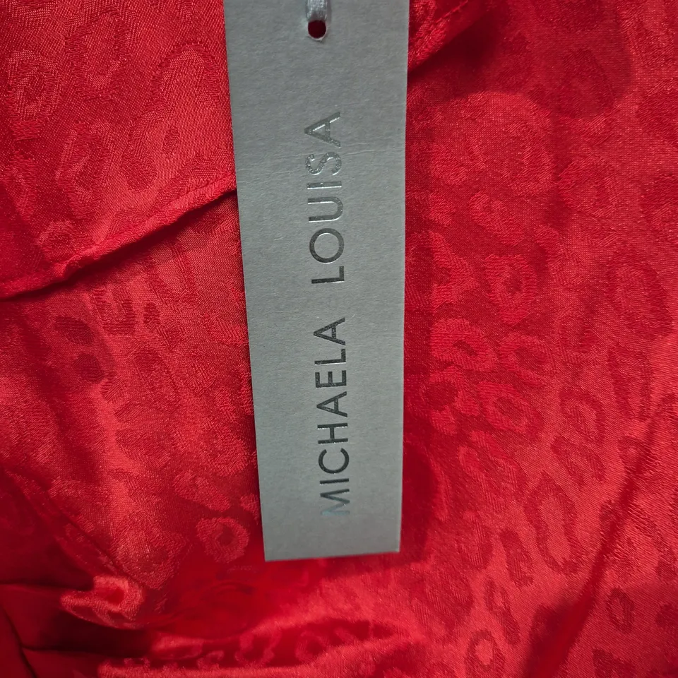 MICHAELA LOUISE RED LEOPARD PRINT DRESS -  UK 16