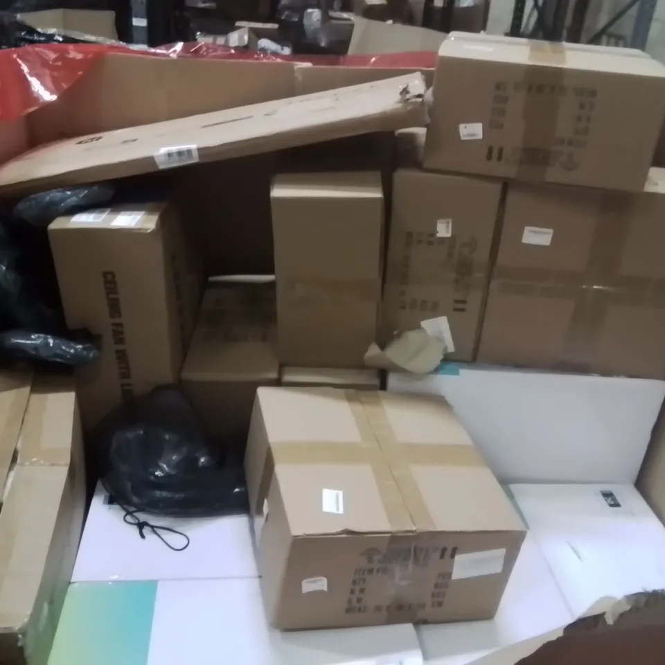 PALLET OF ASSORTED HOUSEHOLD GOODS AND PRODUCTS TO INCLUDE;CEILING LIGHT,RICE COOKER,FOOD PROCESSOR 