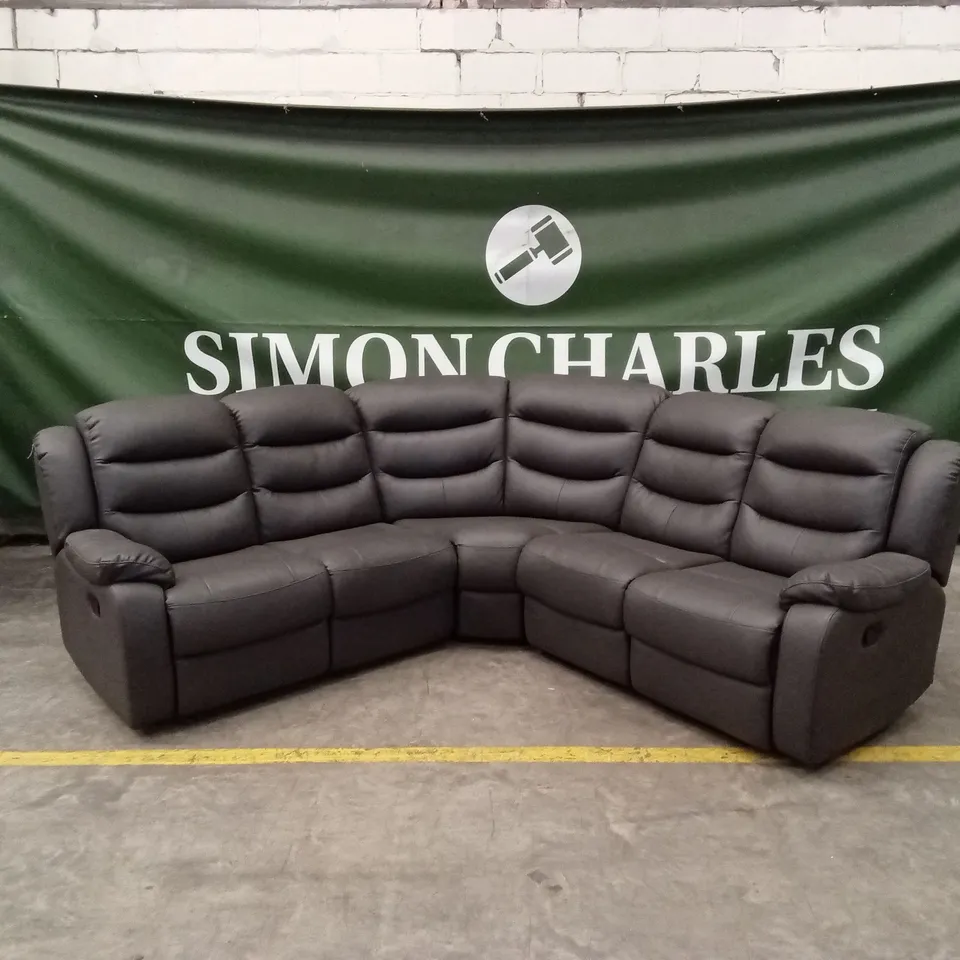 ROTHBURY LUXURY FAUX LEATHER HIGH BACK MANUAL RECLINER CORNER GROUP SOFA RRP £1599