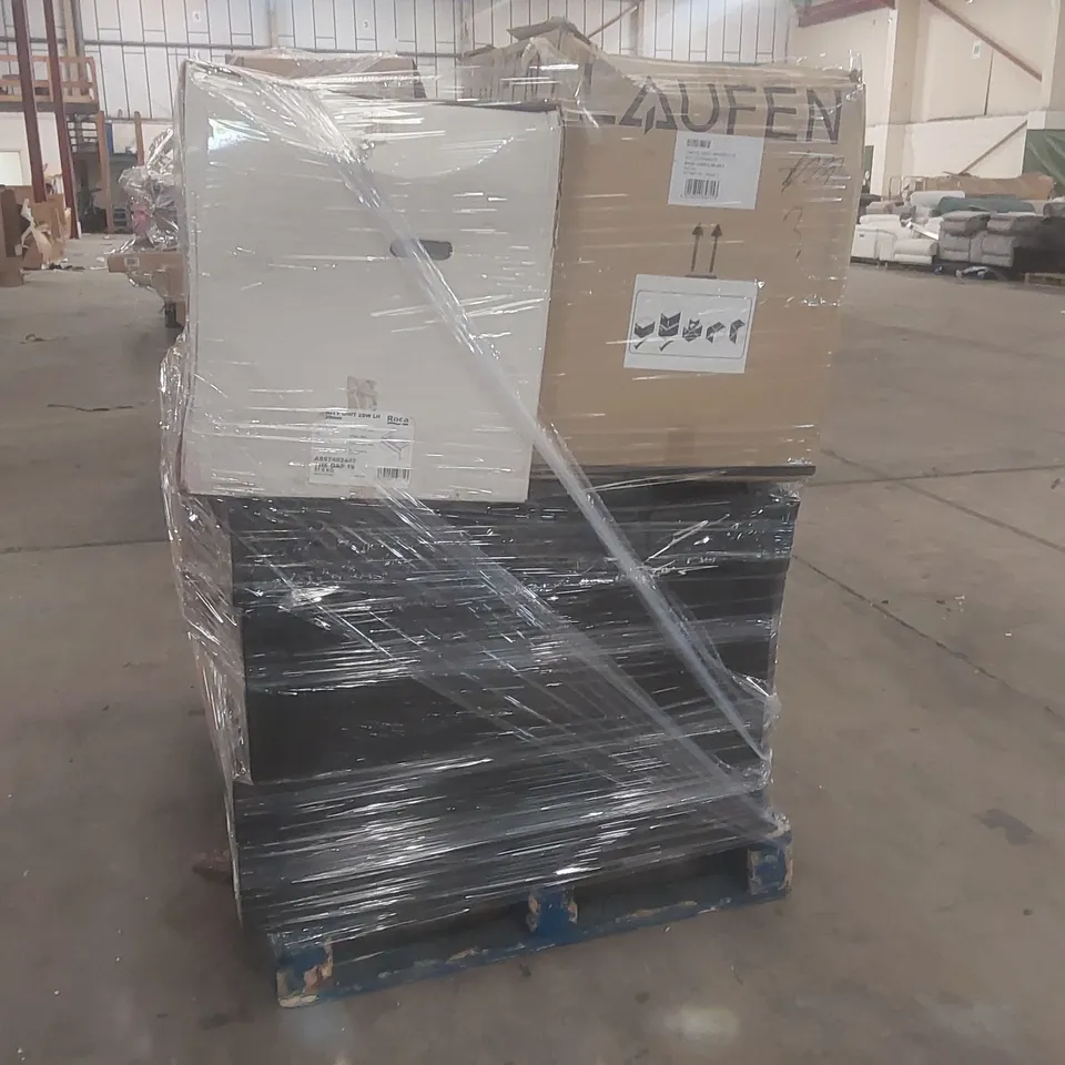 PALLET CONTAINING A VERY LARGE QUANTITY OF ASSORTED FURNITURE PARTS/BATHROOM FURNITURE PARTS ECT