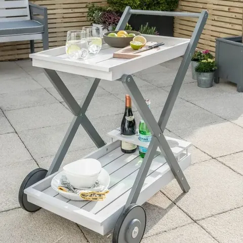 BOXED FLORENITY GRIGIO GARDEN TEA TROLLEY (1 BOX)
