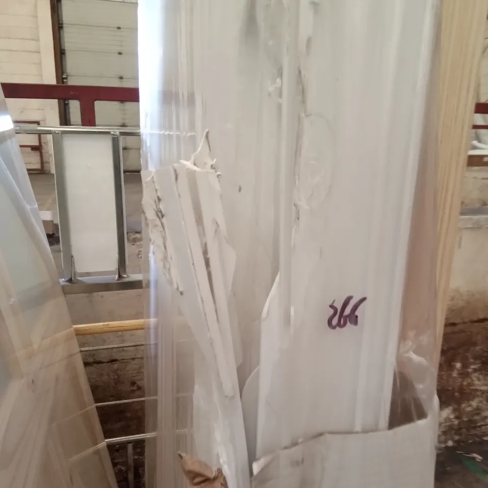 PACKAGED 2055MM X 920MM PVCU 2 PANNEL GEORGIAN GLAZED FRONT DOOR