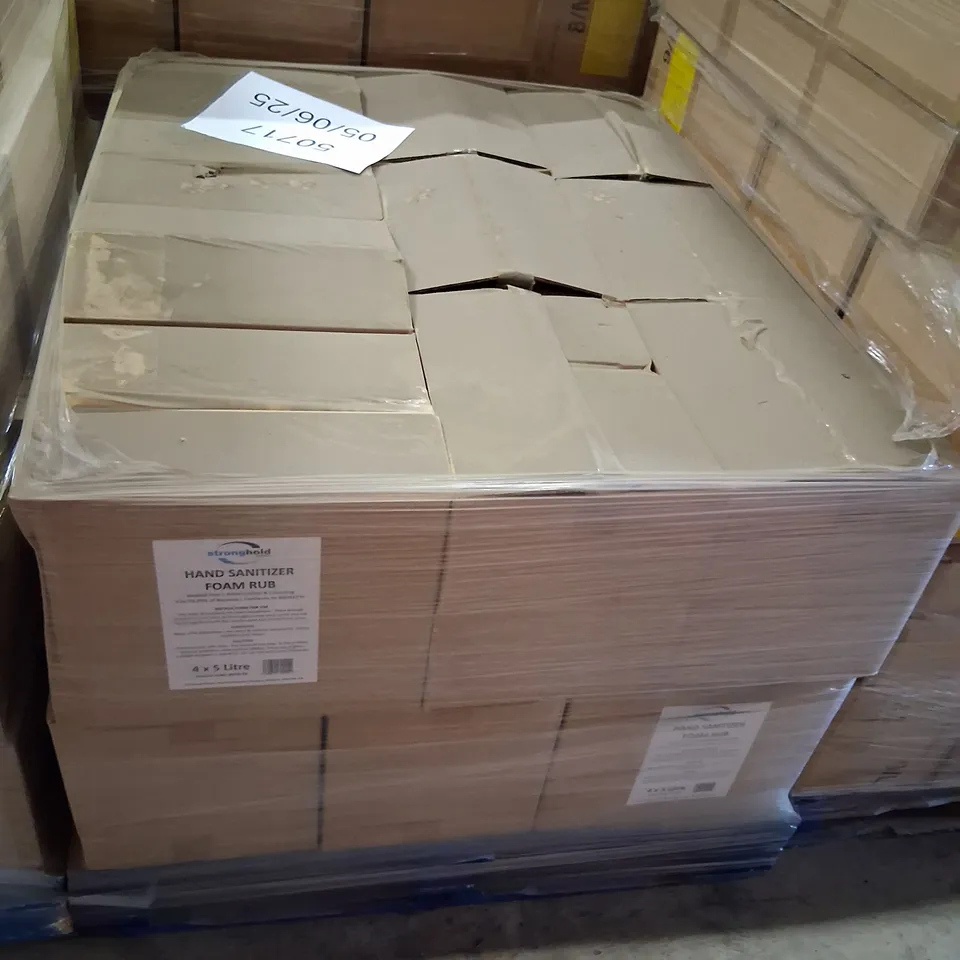APPROXIMATELY 80 TUBS OF STRONG HOLD HAND SANITIZER FOAM RUB 5 LITRE