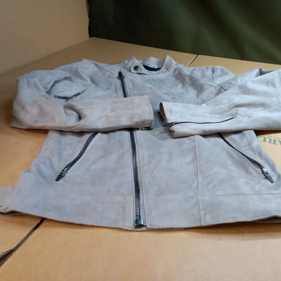 ZARA GREY FAUX SUEDE MENS JACKET - SMALL