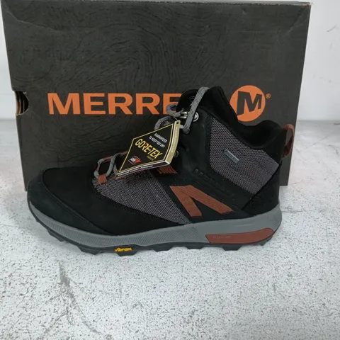 BOXED PAIR OF MERRELL ZION MID GTX BOOTS IN BLACK - UK 6.5