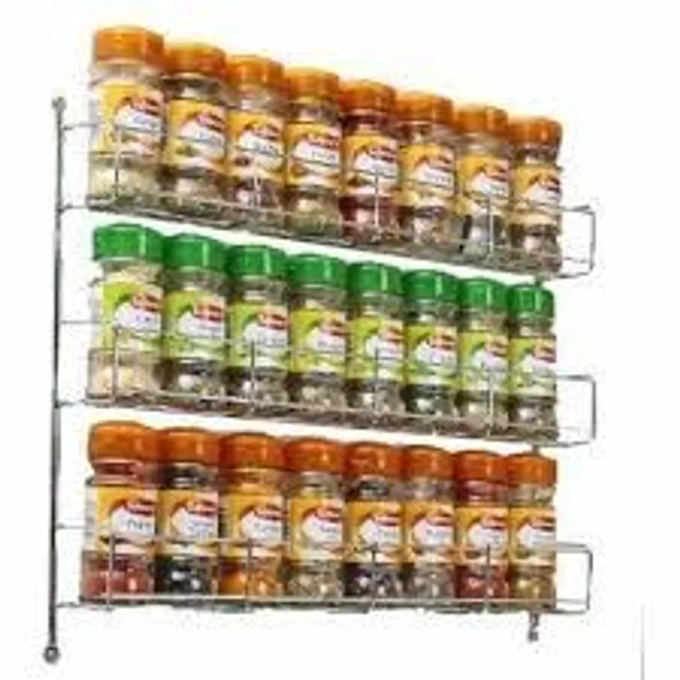BOXED NEO 3 TIER SPICE RACK FOR KITCHEN DOOR CUPBOARD OR WALL (1 BOX)