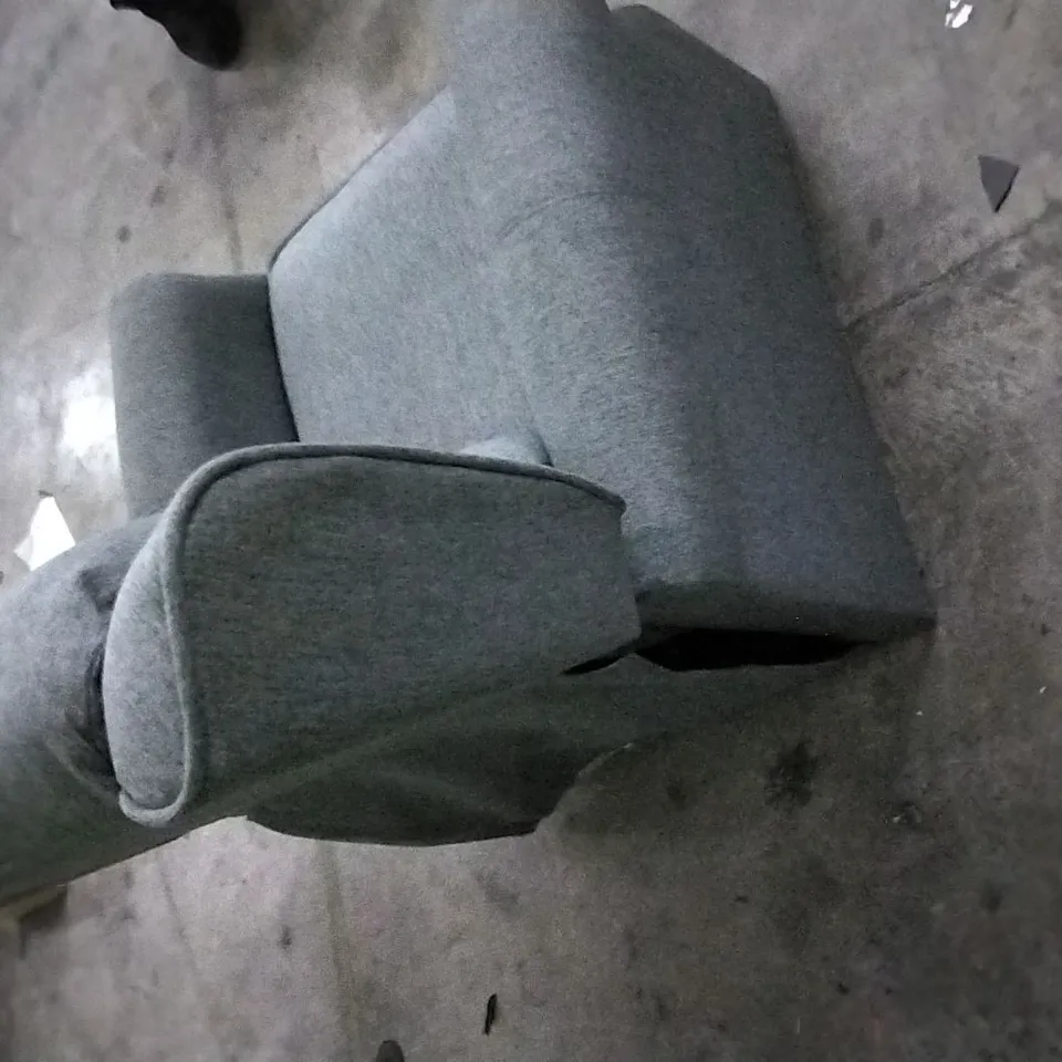QUALITY DESIGNER GREY FABRIC STUDDED ARMCHAIR 