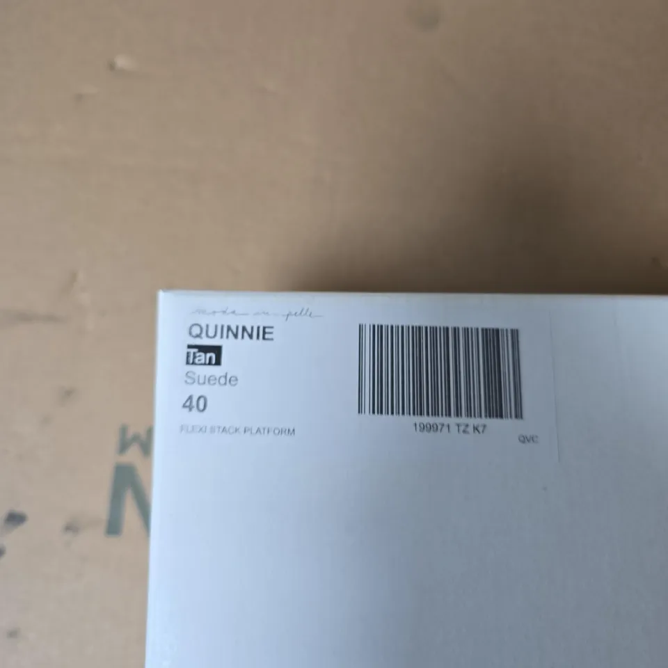 MODA IN PELLE QUINNIE TAN SUEDE PLATFORM SANDALS, UK 7 (EU 40)