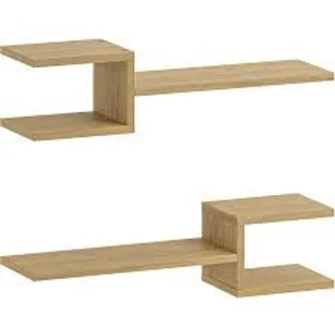 BOXED FORK MODERN FLOATING SHELF SET 18.2CM  -OAK-