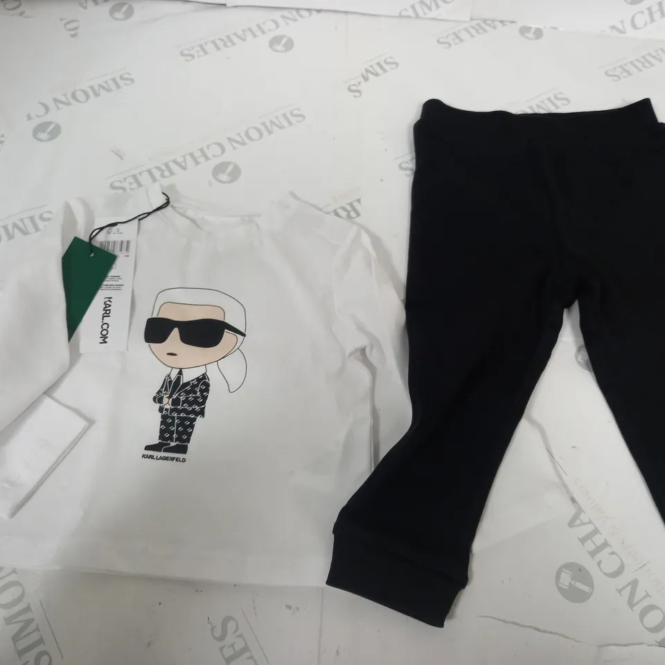 KARL LAGERFELD KIDS T-SHIRT & PANTS - 18 MONTHS 