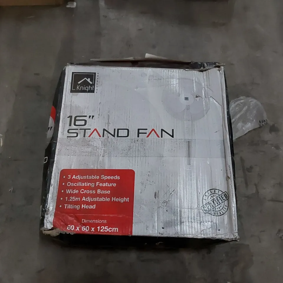 BOXED KNIGHT HOMEWARE 16" STAND FAN