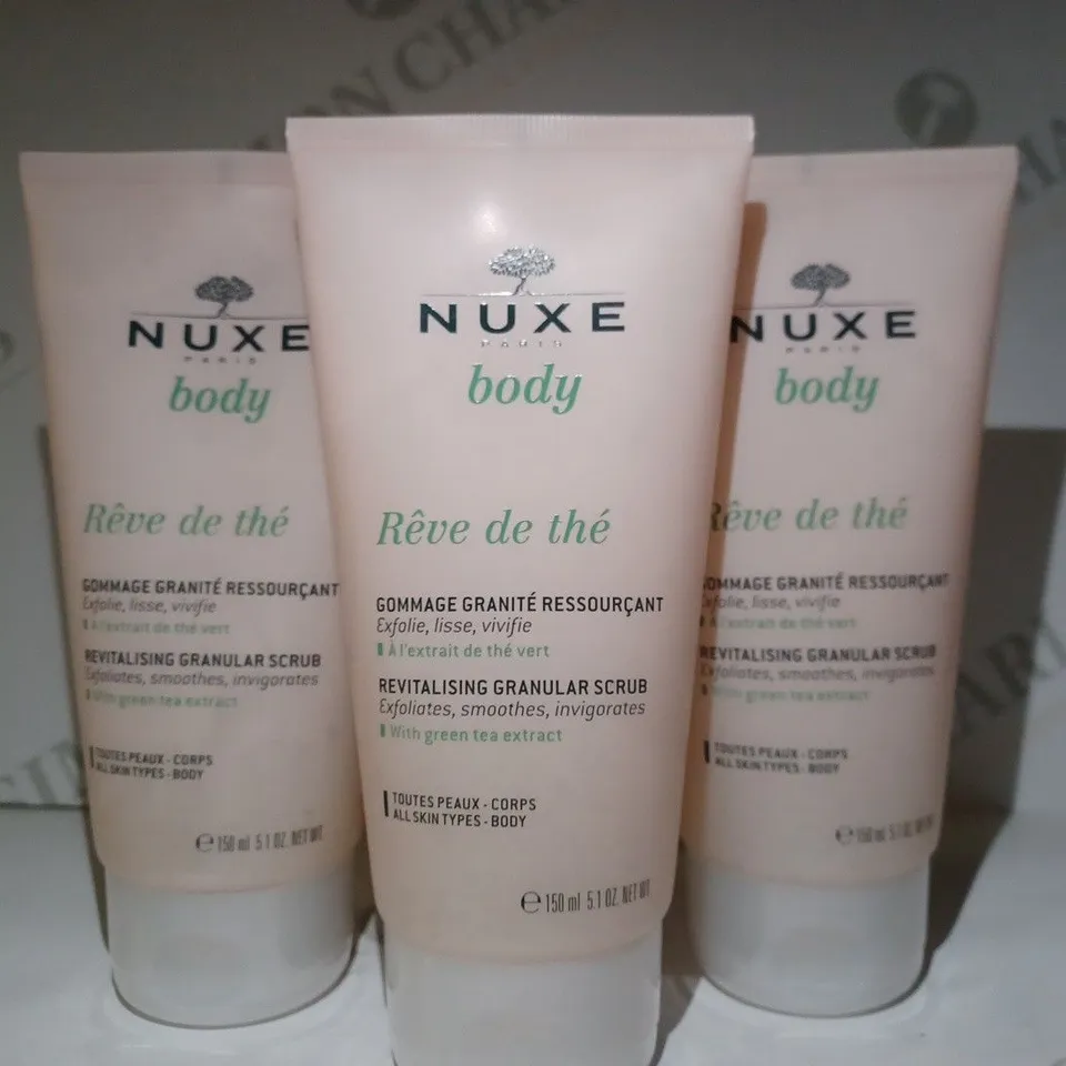 LOT OF 5 X 150ML NUXE BODY RÊVE DE THÉ REVITALISING GRANULAR SCRUB