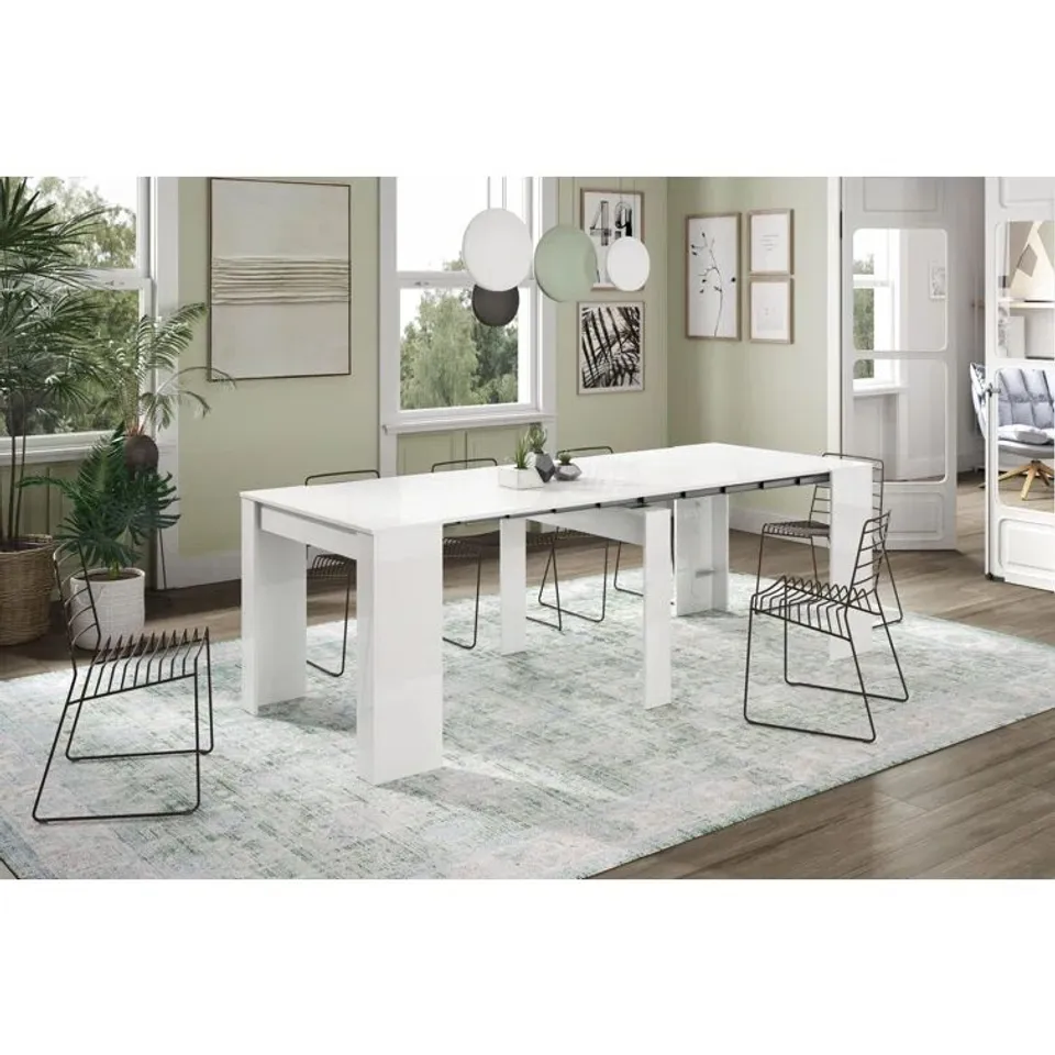 BRAND NEW BOXED ASH COLOURED EXTENDING DINING TABLE (1 BOX)