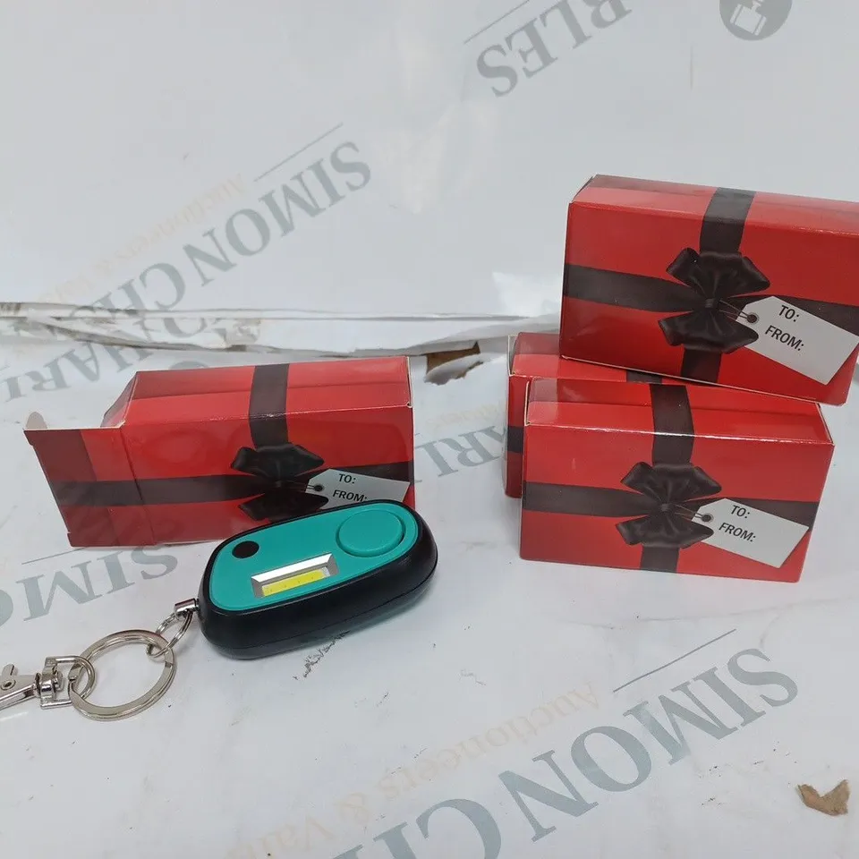 FLIPO PACK OF 4 KEYCHAIN ALARM SAFETY LIGHTS - GREEN, PINK, BLUE & TEAL